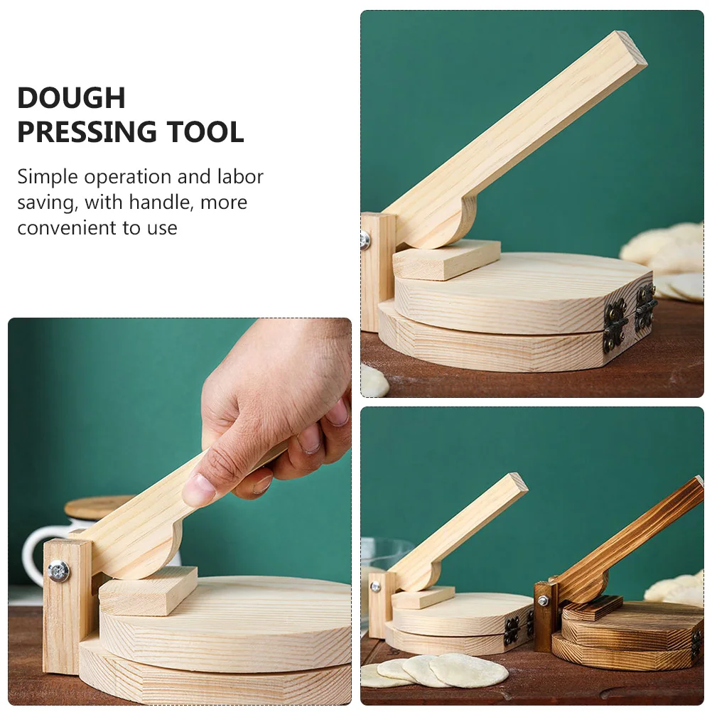 

Dumpling Wrapper Mold Maker Handheld Dough Presser Tool for Baking Pastry Kitchen Wooden Skin Die Manual Crafts