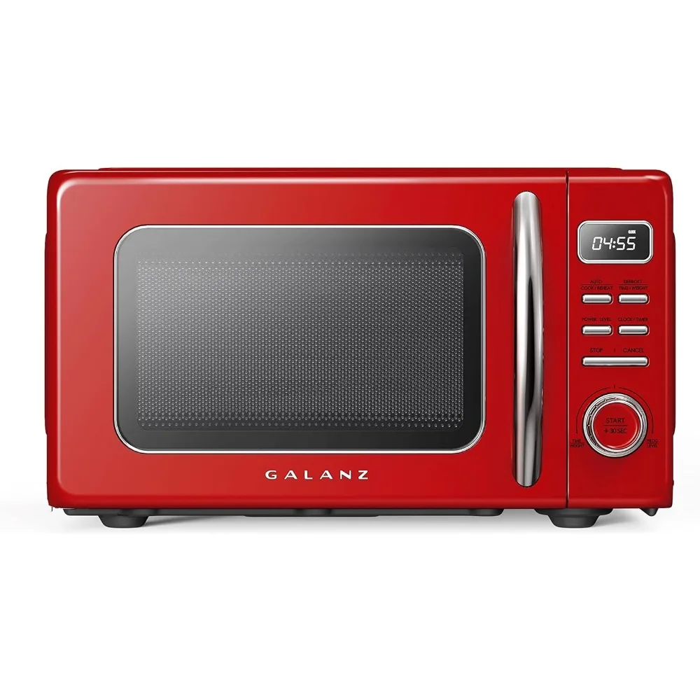 GLCMKZ09RDR09 Retro Countertop Microwave Oven with Auto Cook & Reheat, Defrost, Quick Start Functions