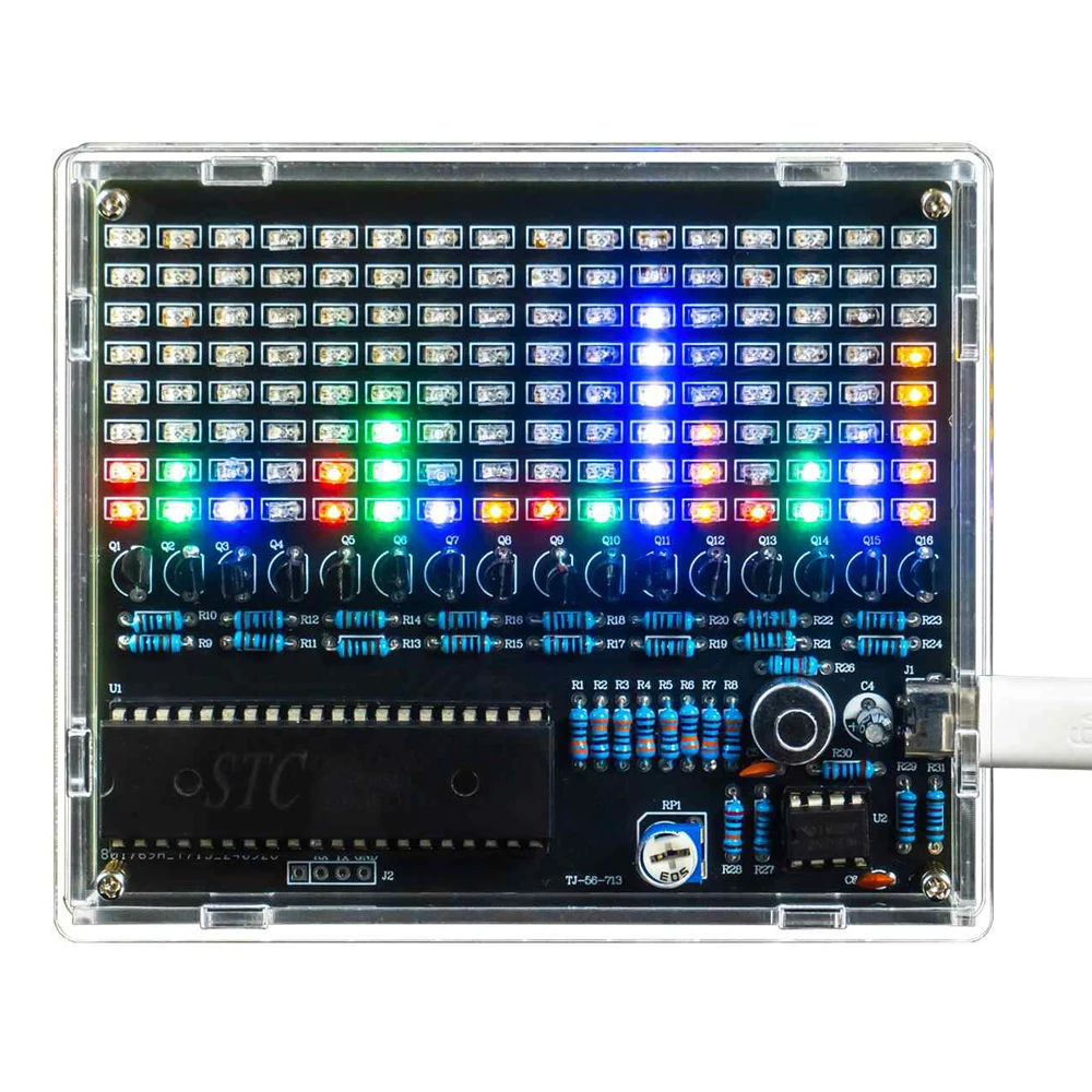 Kit de soldadura LED DIY, lámpara de ritmo, pantalla, lámpara de melodía con Control de sonido, proyecto de fabricación electrónica de espectro