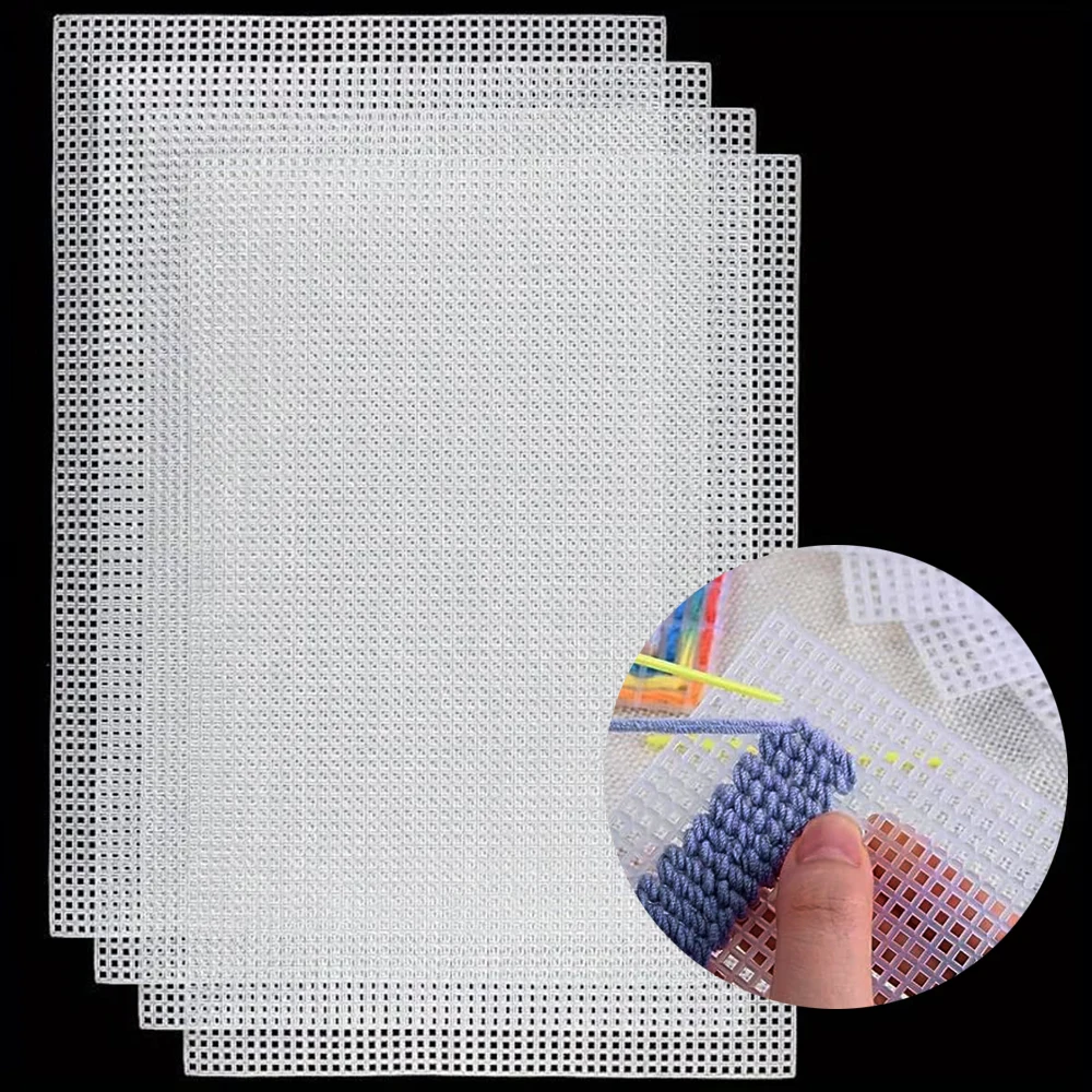 

2PCS Plastic Canvas Sheets White Needlepoint Canvas for Cross Stitch Needlework Embroidery Yarn Crafting Knit Crochet Project