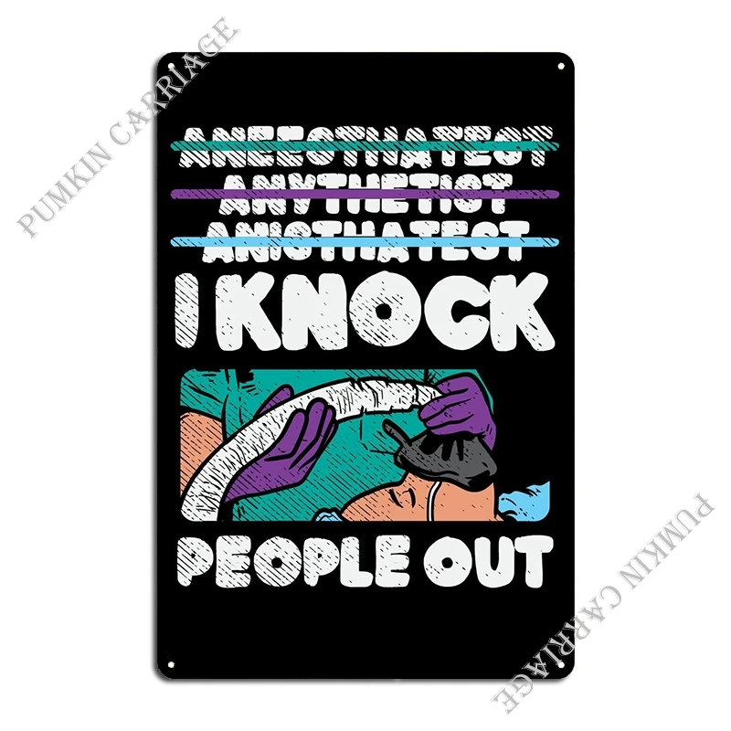 I Knock People Out Metal Sign Party Create Bar Cave Wall Plaque Tin Sign Poster