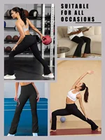 Women's Super Soft Flare Pants High Waisted Tummy Control Workout Yoga Leggings Bell Bottoms 4