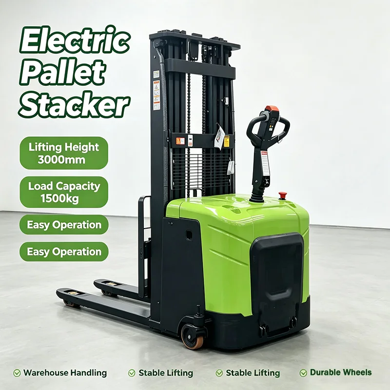 Factory Direct: Fully Electric Portable Self-Loading Stacker (1t/1.5t/2t) – Features Adjustable Forks and Polyurethane Tires
