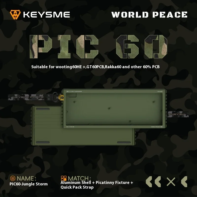 

Keysme Pic60 Wooting 60HE GH60 Алюминиевый корпус клавиатуры с 60% раскладками клавиш Чехол для клавиатуры для Mad 60he Rakka 60 Aula Win60 Keyboard