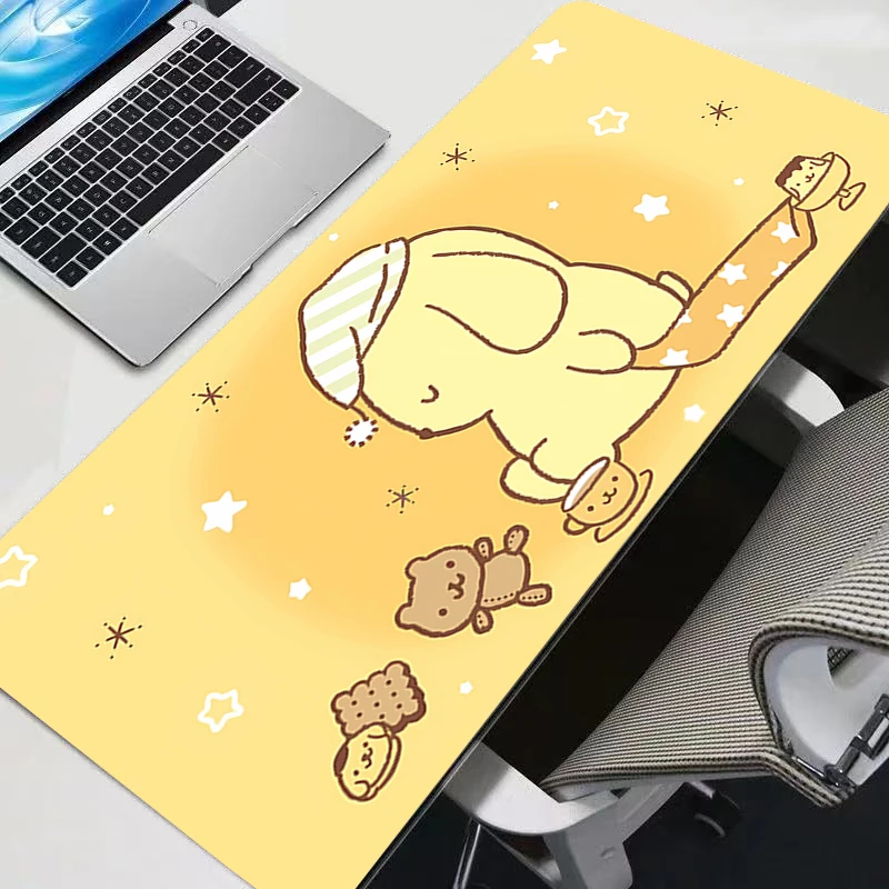 لوحة الماوس Pompompurin عدم الانزلاق ألعاب مكتب حصيرة جهاز كمبيوتر شخصي مثير أنيمي ماوس لوحة المفاتيح لوحة المفاتيح ملحقات ألعاب الكمبيوتر المحمول لوحة الماوس