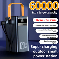 60000mAh Large Capacity Portable Charger 120W Super Fast PowerBank Digital Display Supports 7 Devices To Charge At The Same Time