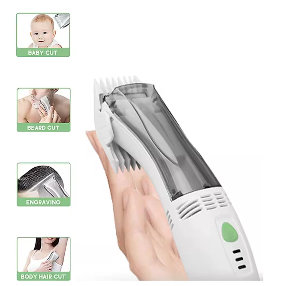 Kemei KM-79 فراغ حلاقة عدة كتم النوم الطفل اللاسلكي الشعر المتقلب التلقائي جمع الأطفال مشابك شعر منخفضة الضوضاء الاستخدام المنزلي