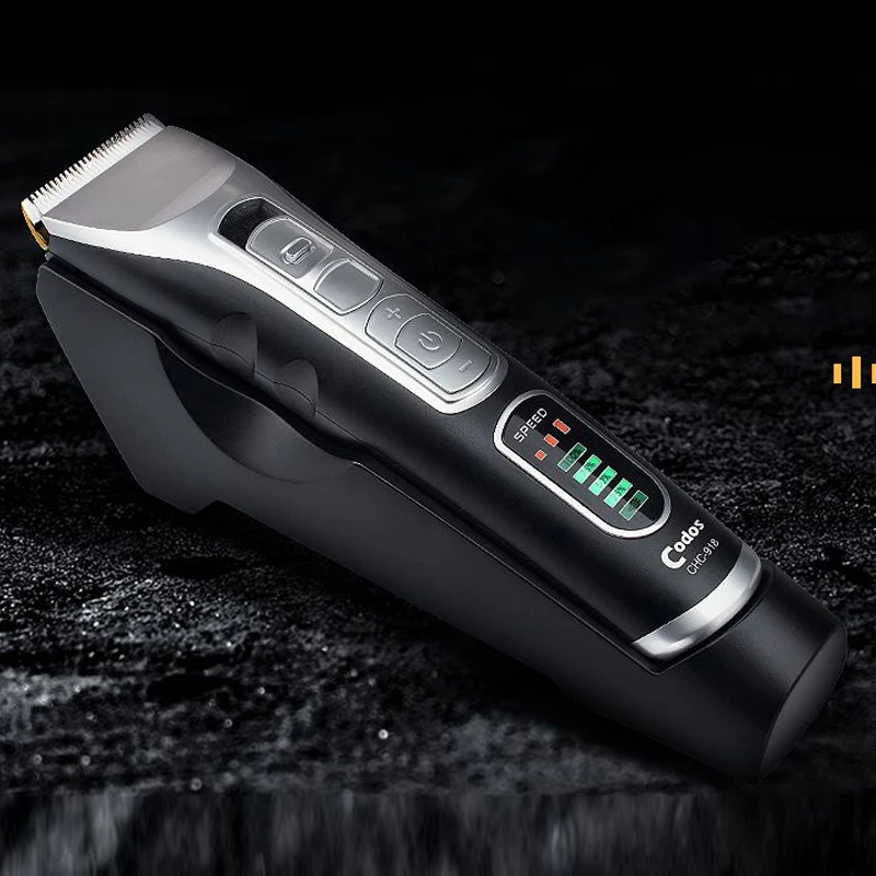 Codos CHC-918 Cordless Hair Trimmer Machine Professional Hair Clipper with Horizontal Charger LED Display Hair Cutting Machine