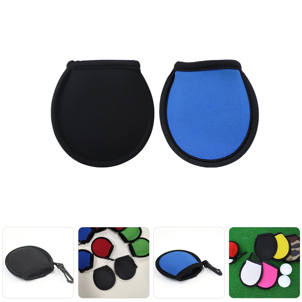 

2Pcs Golf Ball Cleaning Pouches Waterproof Neoprene Wipe Bags Portable Ball Cleaners for Golf Games Multipurpose Golfing