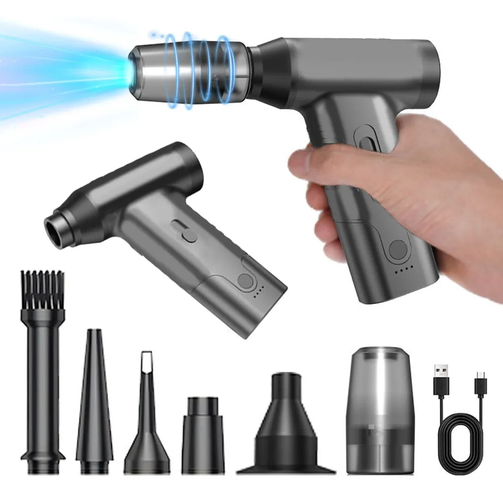 New Portable Jet Turbo Strong Fan Dust Collector Fan 140x106x40mm 6.0V-8.4V ABS Brushless DC Motor Dual Air Duct