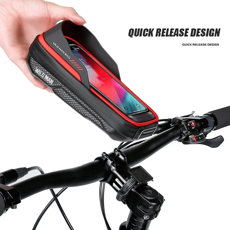 WILD MAN ES16 EVA Bicycle Bag Hard Shell Handlebar Mobile Phone Touch Screen Bracket Waterproof Box Riding Equipment Accessories