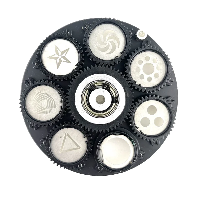 

Диаметр вращения вращающегося колеса гобо с узорами для светодиодных движущихся головных фонарей мощностью 75 Вт