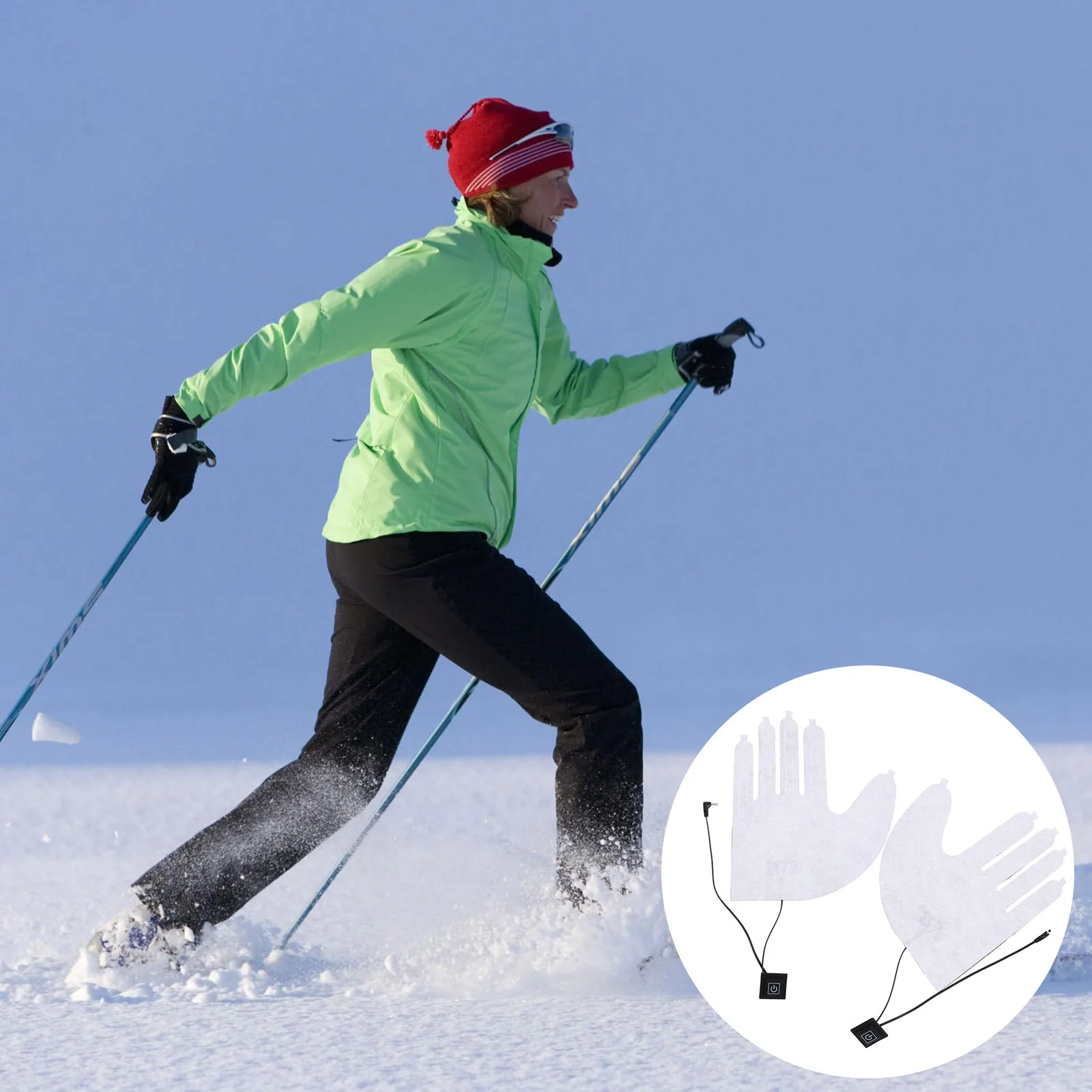 

1Pair Heated Gloves Lightweight Portable Warm Thermal Gloves with Three-Level Temperature Control Heating Pad for Cold Weather