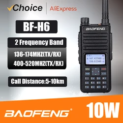 Baofeng-walkie-talkie de largo alcance, transmisor de Radio de alta capacidad, banda Dual, bidireccional, CB, BF-H6, tienda oficial