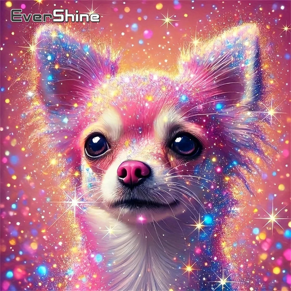 Evershine Diamant-Stickerei, Tierbild aus Strass, Mosaik, Hund, voller quadratischer Steine, Gemälde für Zuhause, Wohnzimmer, Kunsthandwerk