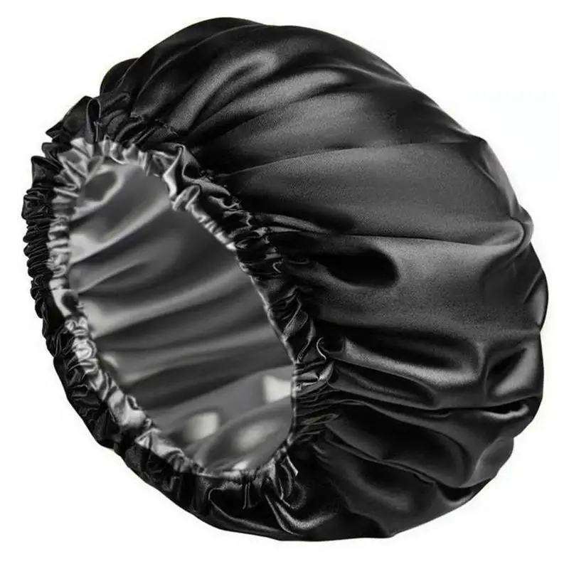 Double Layer Large Shower Cap Reusable Bath Caps Thick Hair Waterproof Washable Soft Bathing Caps For Women Hair Care