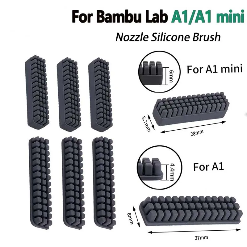 

Силиконовая щетка для очистки насадок Bambu Lab A1, инструменты для 3D-принтера, силиконовая щетка на подставке, насадка для Bambulab A1 Mini