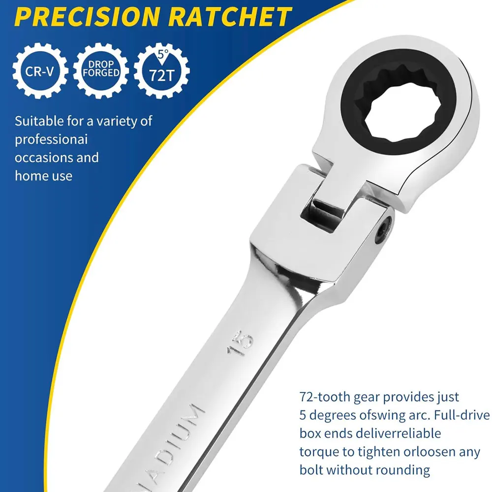 1pc 6mm-32mm 72-Zahn Ratsche Spanner Buchse Werkzeug Flexible Reversible Kopf Kombination Ratsche universal schlüssel C