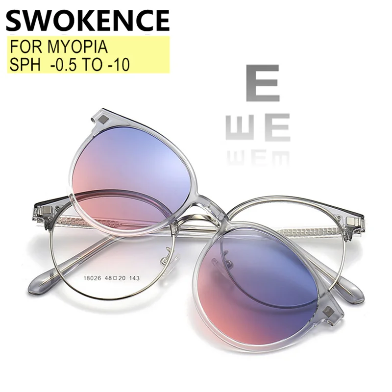 

Myopia Glasses For Sphere -0.5 to -10 and Colorful Polarized Sunglasses Clip Men Women Prescription Spectacles Nearsighted F181