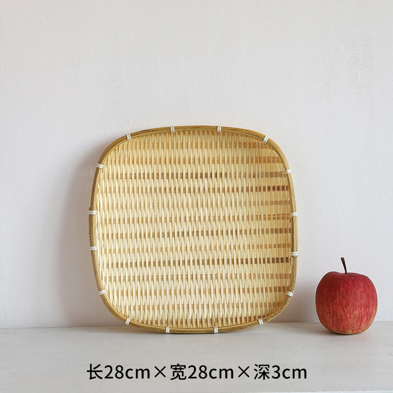 Bamboo Woven Square Dustpan Drying Basket Mantou Basket Bamboo Screen Bamboo Shapels Hand Woven Bamboo Basket