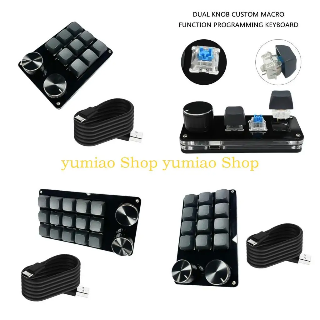 

587B Customizable Mechanical Keypad Intuitives Control Knob for Gaming/Working