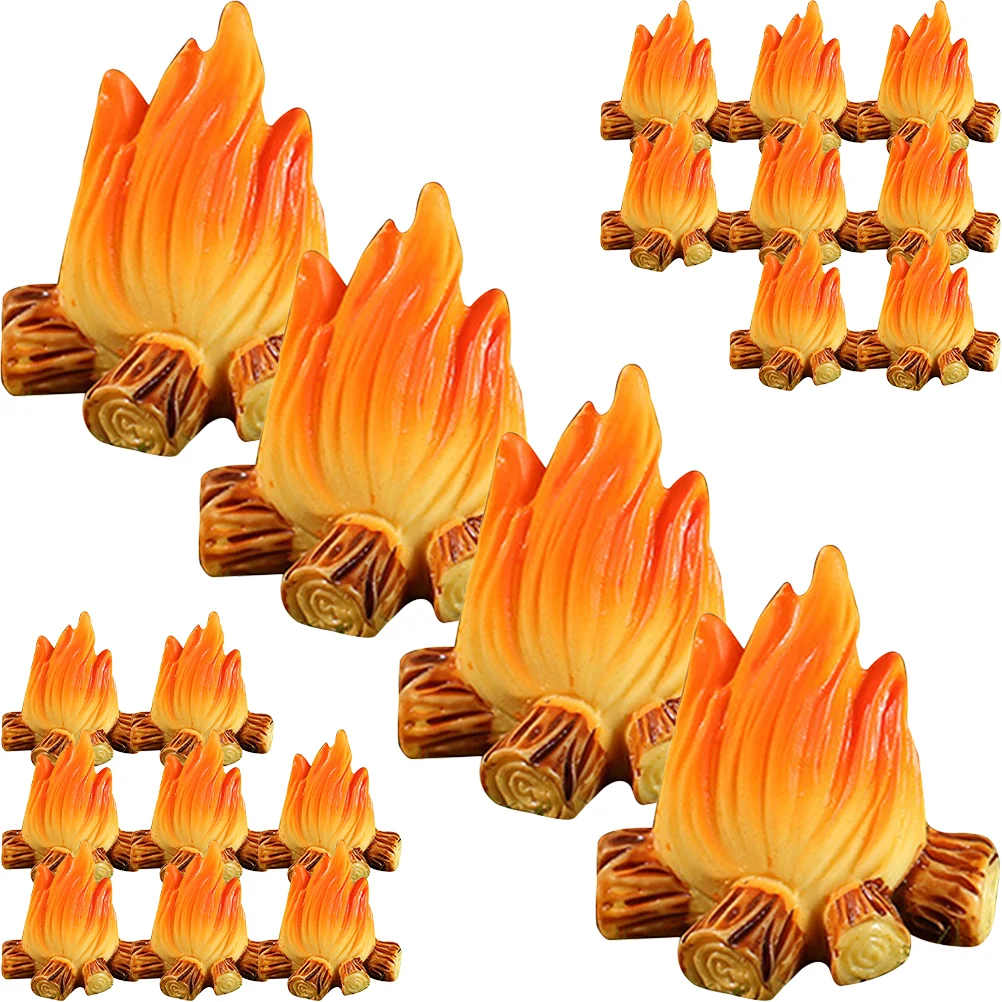 

20 Pcs Fire Ornaments Artificial Flame Mini Model Dollhouse Campfire Landscaping Toy Fireplace Halloween