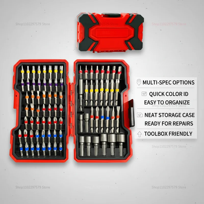 

Набор из 83 ударных сверл с магнитным держателем для гаечных ключей, многофункциональный ремонтный комплект для автомобиля, мебели, деревообработки и домашнего ремонта.