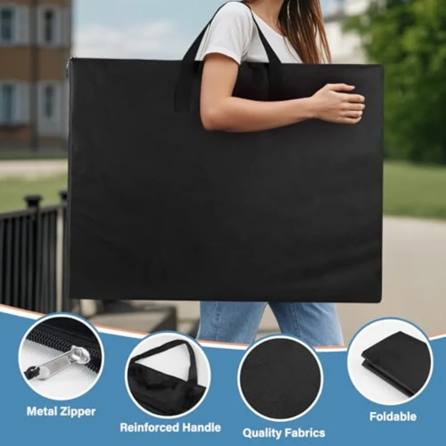 Estuche de cartera de arte ligero extra grande, 24.0 x 36.0 in, con correa para el hombro y asa para lienzo, póster, bocetos, dibujo, Ar