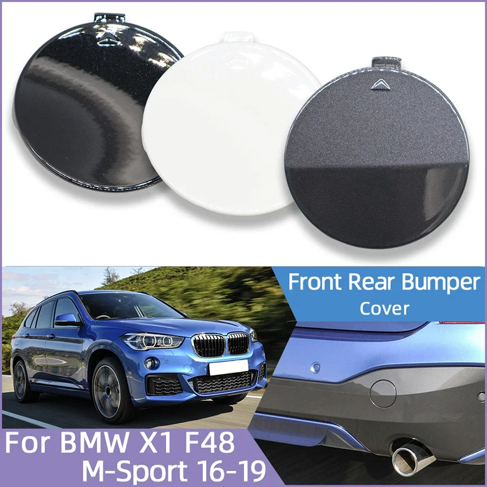 Para bmw x1 f48 m-sport 2016-2019 tampa de transporte dianteiro traseiro gancho de reboque capa decoração escudo pintado # 51118072810 51128073059