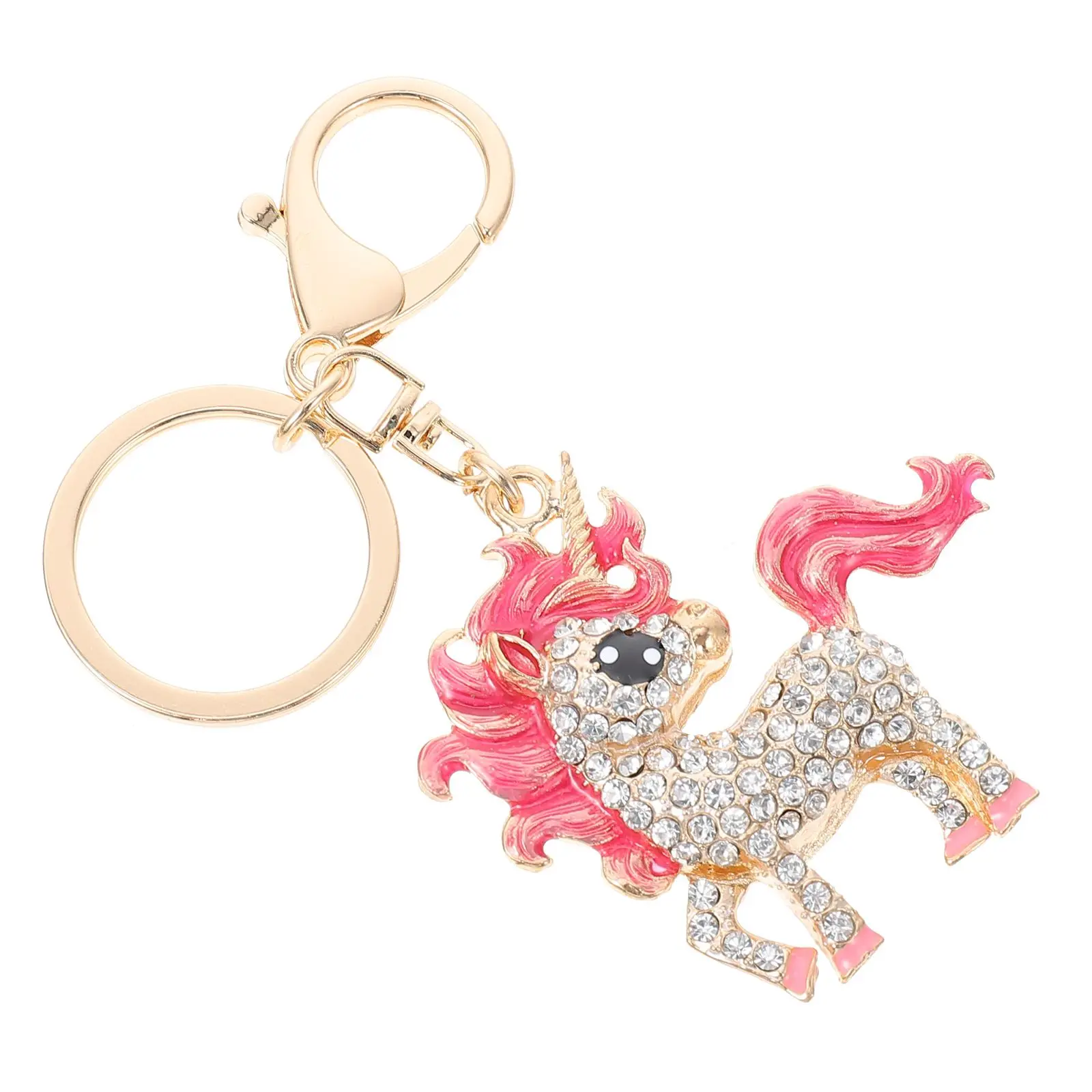 

Unicorn Pendant Keychain Rhinestone Women Cute Bag Charm Chain Decorative Hanging Ornament Stylish Creative Multi Function Key
