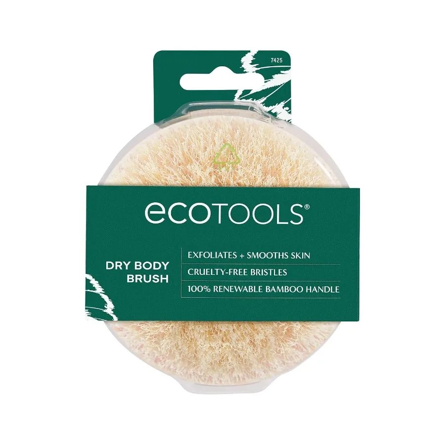 แปรงขัดผิวแห้ง EcoTools ขนแปรงปราศจากการทารุณสัตว์ สำหรับขัดผิวและทำให้ผิวเรียบเนียน เหมาะสำหรับการขัดผิวแห้งทุกวันเพื่อขจัดเซลล์ผิวที่ตายแล้ว