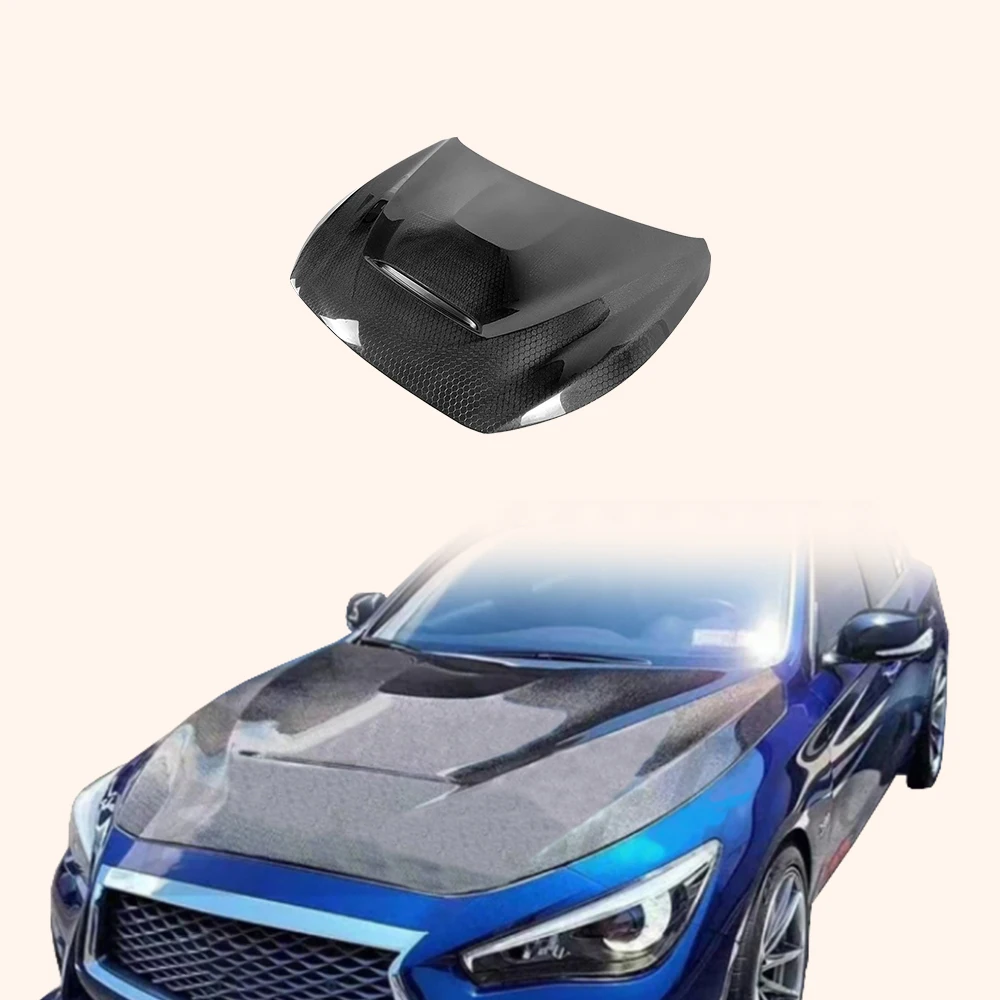 

For Infiniti Q50 V37 Sedan 4 Door 13-24 Honeycomb Carbon GTS Style Hood Bonnet