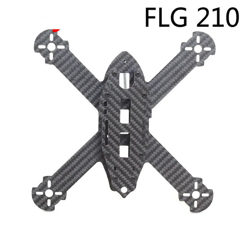 FLG 210mm มินิคาร์บอนไฟเบอร์บริสุทธิ์ชุดกรอบเบามาก qav Drone Racing RC