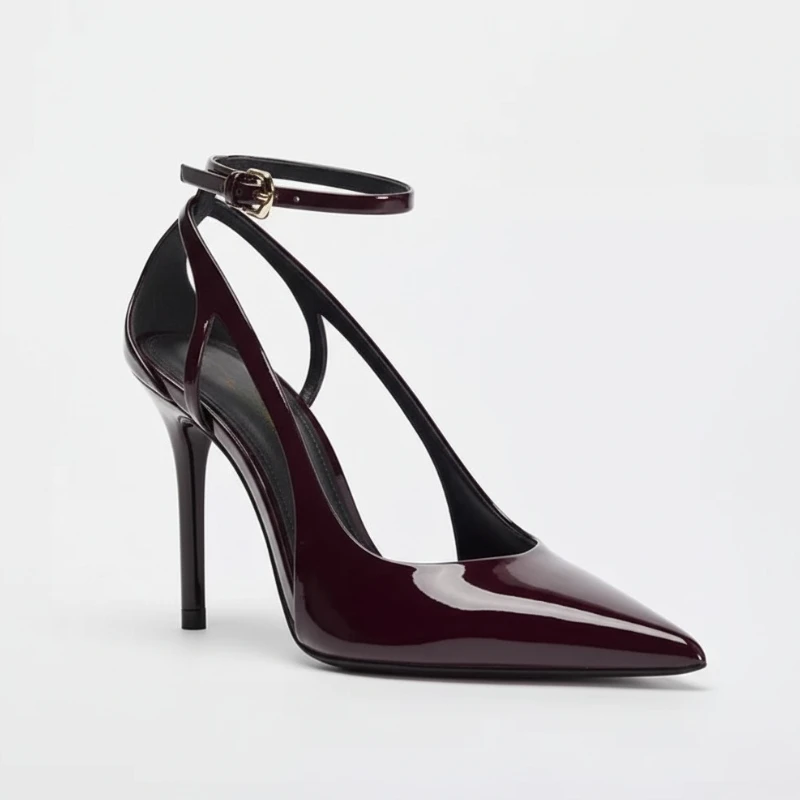 

Женские босоножки на каблуке для вечеринок 2025, модные летние туфли на босоножках Sandalias de Mujer, сексуальные летние туфли на высоком каблуке из лакированной кожи с ремешком на щиколотке