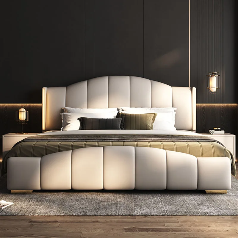 Aesthetic Luxury Bed Frames Queen Unique King Size Fancy Beds Headboard Leg Support Camarotes Para Dormitorio Home Furniture