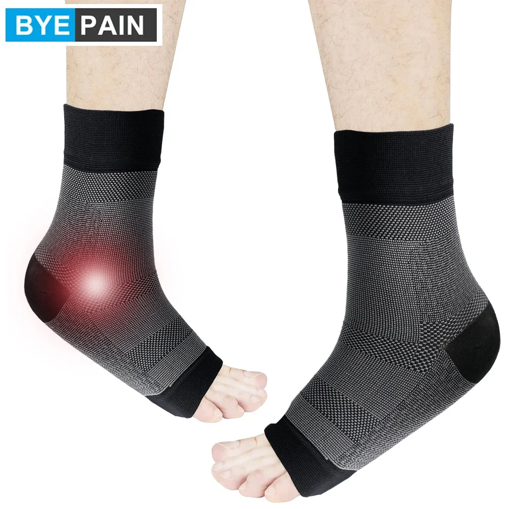 1Pair Sports Ankle Brace Support Compression Sleeve Plantar Fasciitis Sock for Achilles Tendonitis Joint Pain Swelling Heel Spur