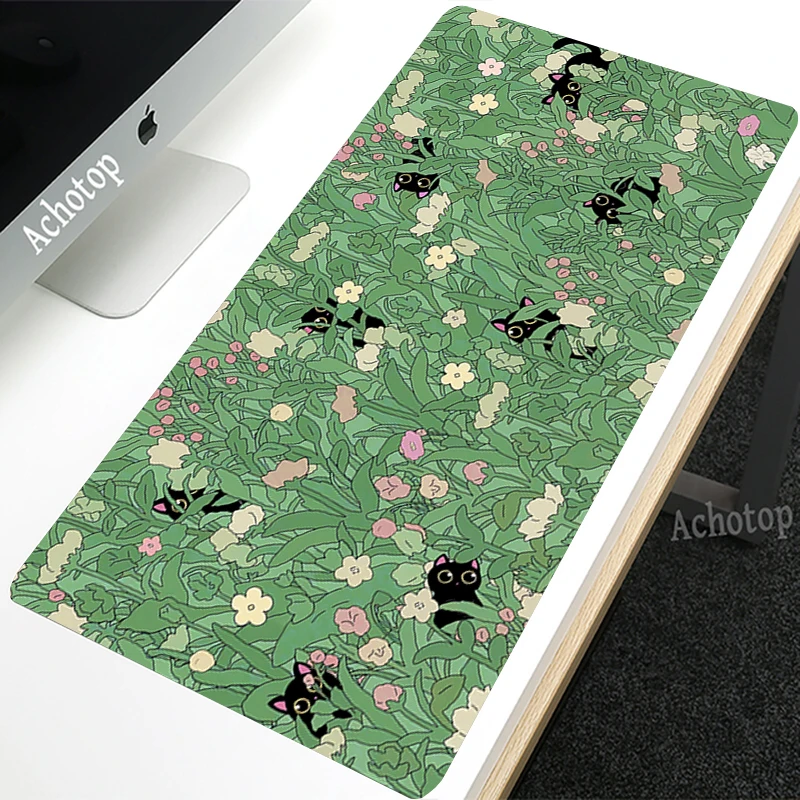 

Cute Cat Mouse Pad Kawaii Mousepad Keyboard For Computers Mat Notebook Carpet Mouse XXL 900x400mm Natural Rubber Mousepads Rug