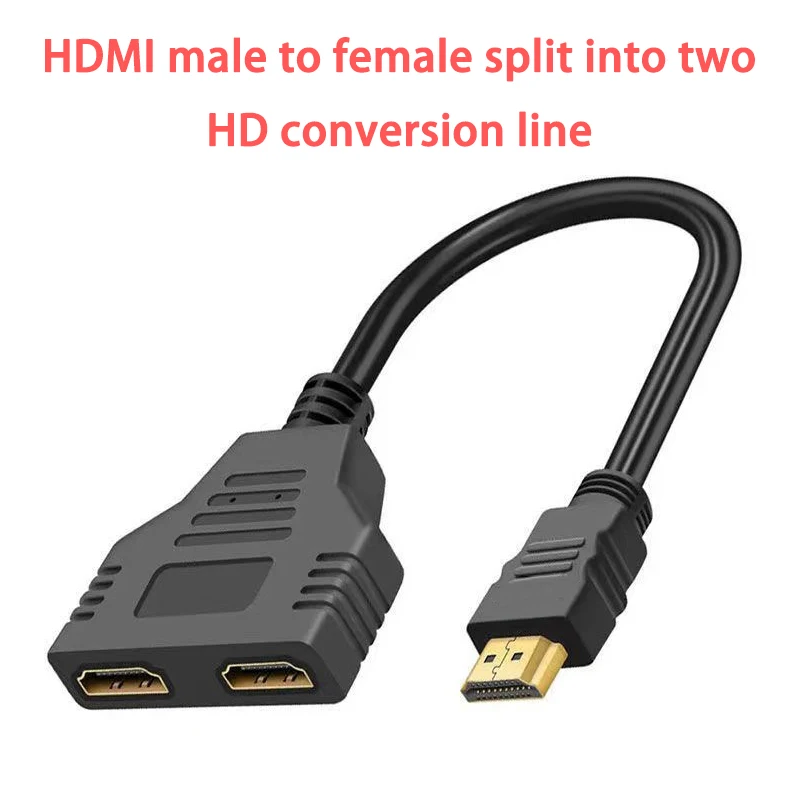 HDMI Splitter Adapter Cable 1 Male To Dual HDMI 2 Way Female 4K 3D Y Splitter Cable for Laptop TV Monitor 1080P 1 in 2 Out LED