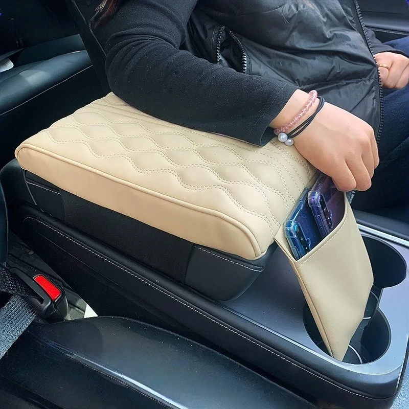 

Car Armrest Box Heightening Pad with Pocket Car Accessories Interior Center Console Modification Protective PadAutoParts CarMats
