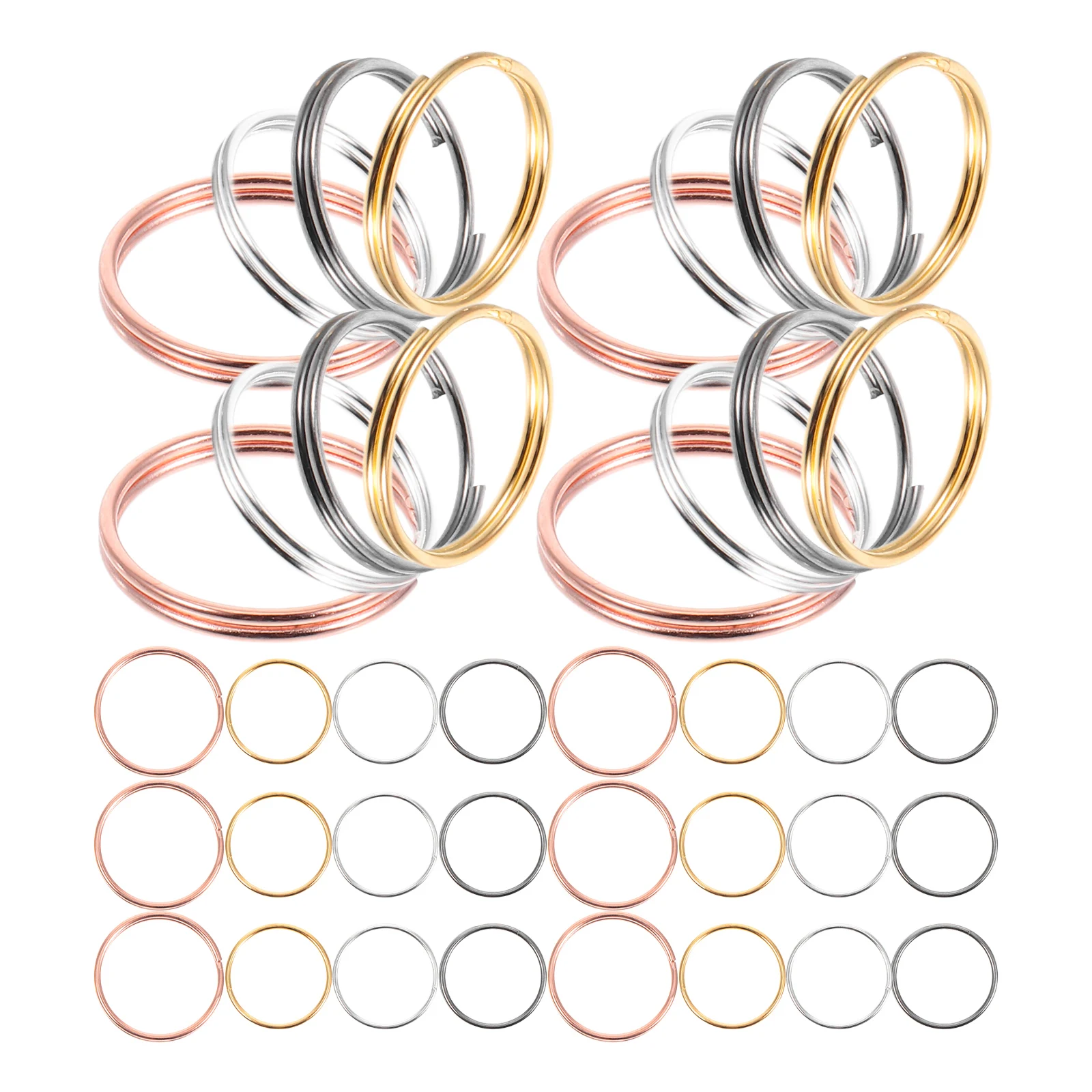 

170pcs Accessories Key Chain Durable Double Rings for DIY Crafting Bulk Pack Flat Split Key Rings Silver Chain