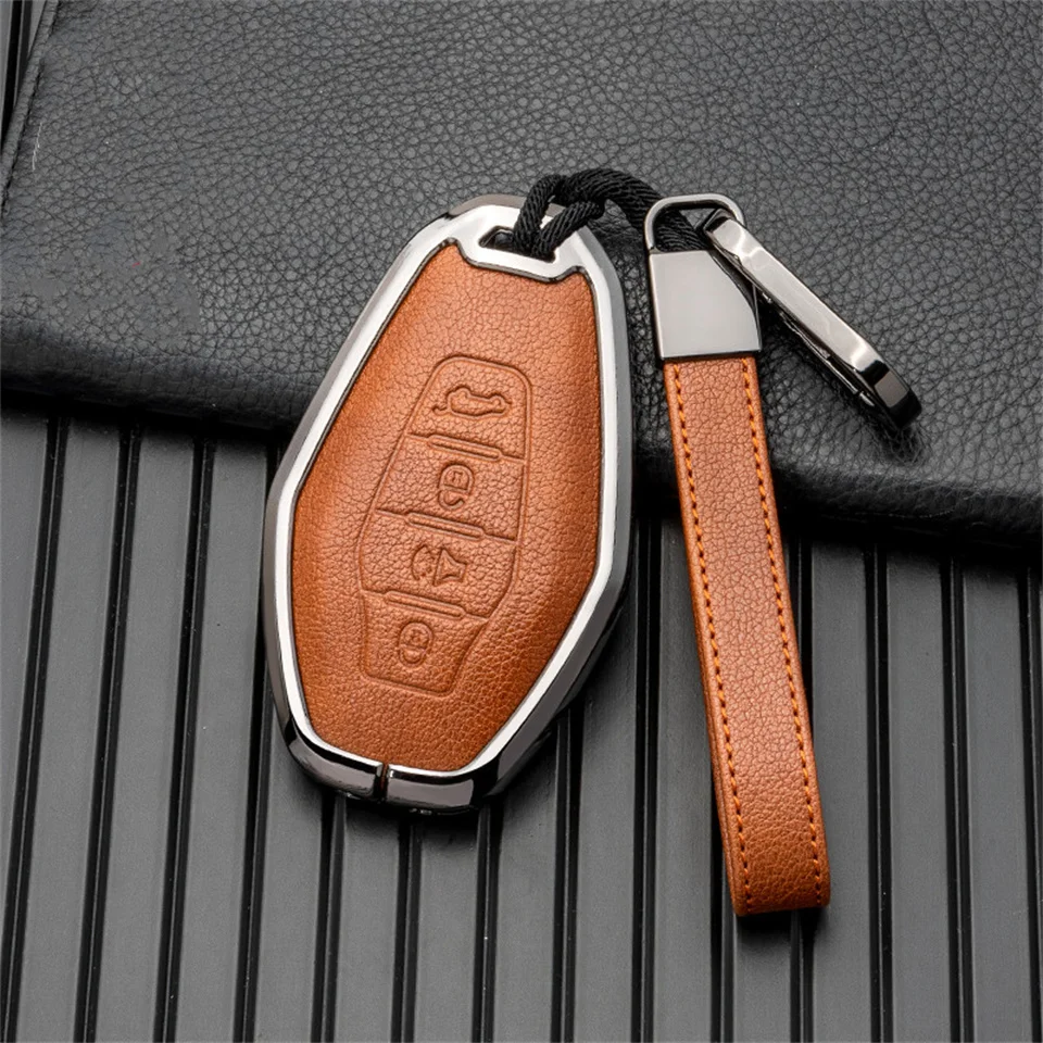 

Car Key Case Cover Key Bag For Chery X70 x95 x90 Accessories Car-Styling Auto Protect Set Keychain Holder Shell Alloy Protection