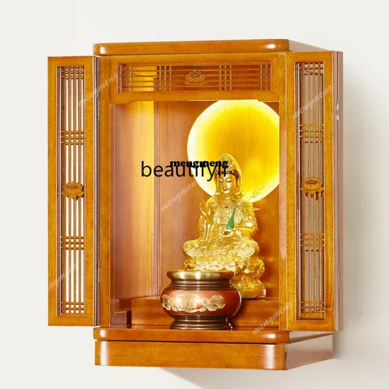 

ssBuddha Храм Настенный с дверной статуей Стол для поклонения Стол для поклонения Шкаф Будды Алтарь из цельного дерева Экономичный