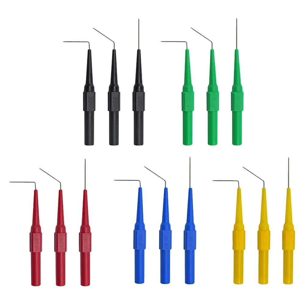 15 個の車のメンテナンステスター超微細 0.7 ミリメートルバナナプラグテストリード色分けされた耐久性のある自動車診断修理