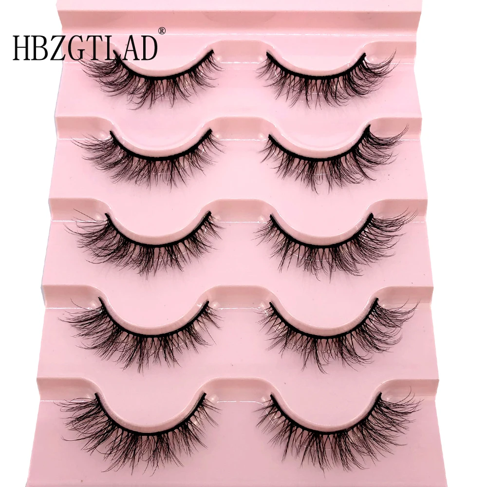 HBZGTLAD New 5 Pairs 3D Eyelashes Natural ThickFalse Eyelashes Fake Lashes Makeup Extension Eyelashes cilios maquiagem