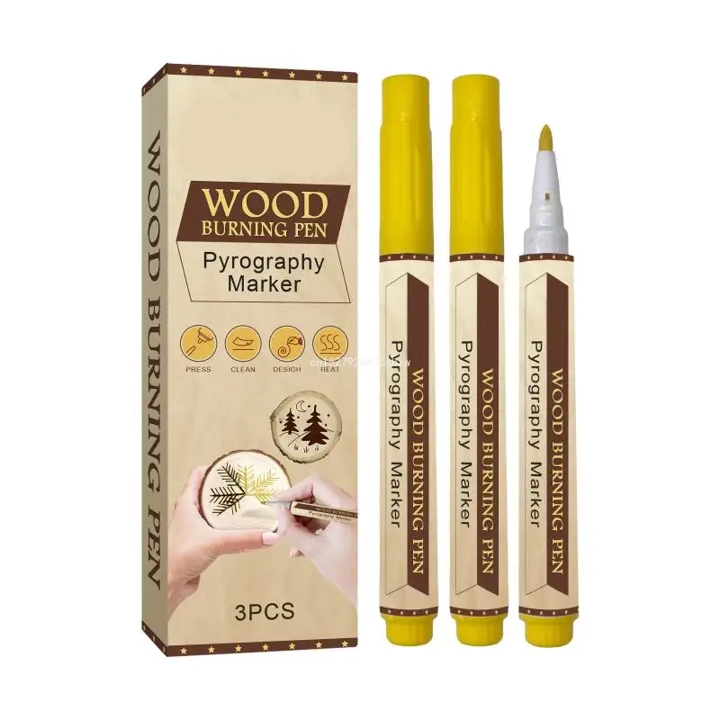 Burning Marker Pyrography Marker Pen Easy to Use for Wood Painting Dropship