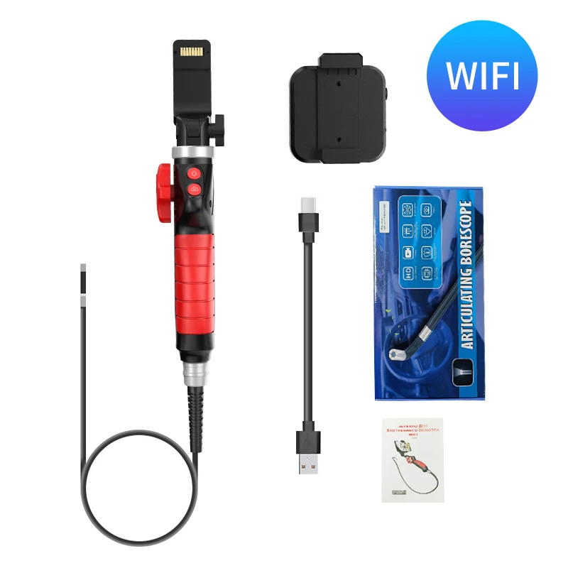 2MP 1080P  WIFI /USB 180Degree Two Way Articulate Steering Endoscope  Borescope Inspection Otoscope Camera Digital Microscope