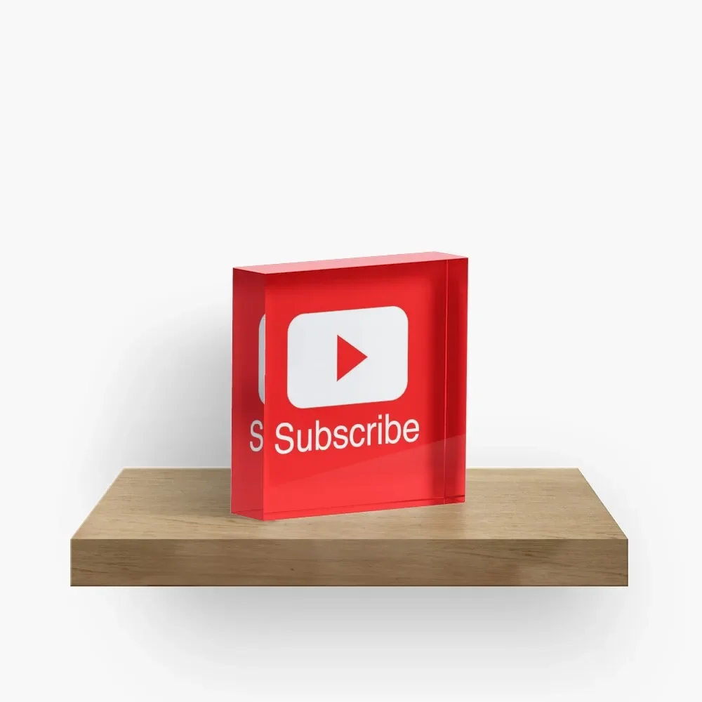 You Tube Subscribe Play Button Videos Vl  Acrylic Block Decor Board  Home Clear Family Process Funny Transparent Bedroom Room