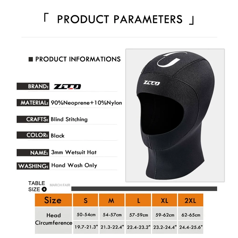 3mm Unisex Neopren Tauchen Helm Warme und Sonnencreme Im Freien Schwimmen Surfen Elastische Tauchen Helm S M L XL XXL