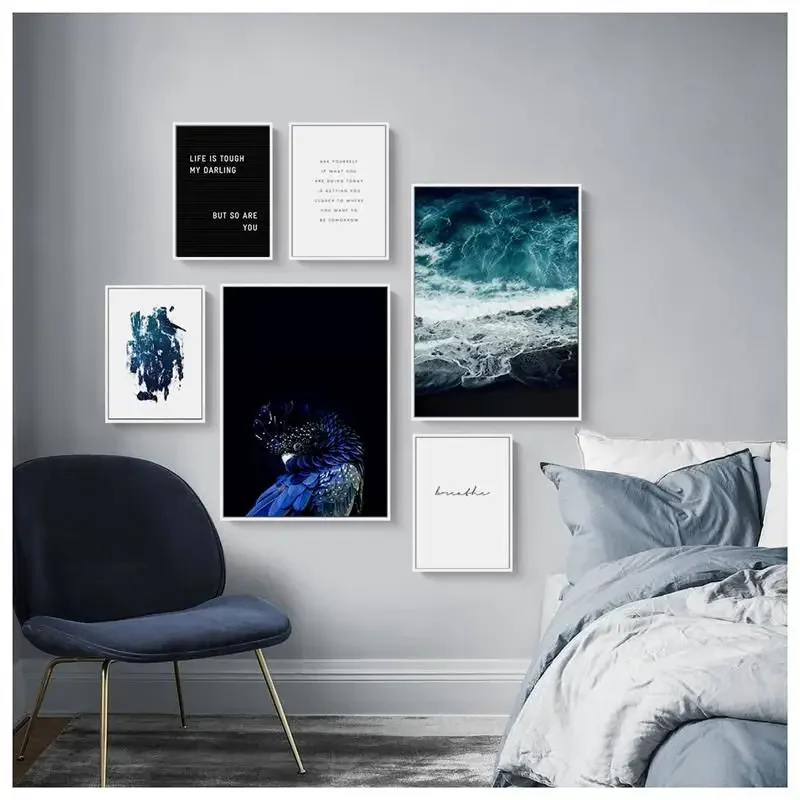 Modern Scenery Picture Seascape Life Quote Home Decor Nordic Canvas Painting Minimalist Art Posters and Prints for Living Room