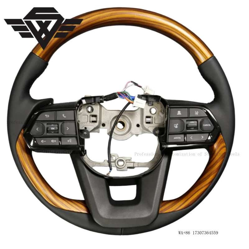 Factory Direct Classic Peach Wood Steering Wheel Suitable for Toyota Hilux Camry 8th Corolla 2016 2018 LC200 300 Customization